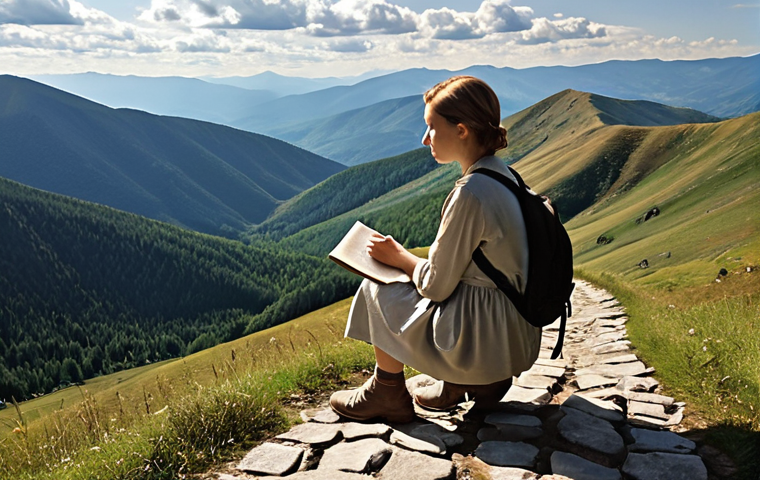 **Prompt 1: The Narrative Journey of Self-Discovery**
    "A solitary traveler on a winding mountain path, overlooking a breathtaking panoramic landscape (e.g., Polish Tatras or Bieszczady mountains). They are pausing to reflect, perhaps holding a weathered journal, symbolizing the act of 'writing their life story' and gaining a new perspective on their journey. The atmosphere is calm and introspective, with soft sunlight highlighting the expansive view, suggesting clarity and self-discovery. Focus on the feeling of agency and mental well-being derived from travel."