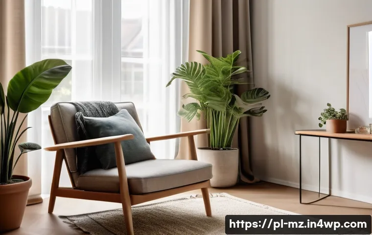 내러티브 건강법의 적용을 위한 심리적 준비 - A serene indoor corner designed for storytelling and reflection, featuring a cozy armchair with soft...